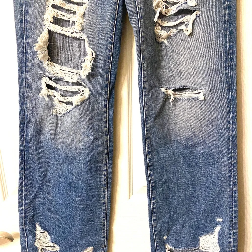 Flying Monkey Black Label Distressed High-Rise Flare Jeans Size 26 New With Tags - Picture 12 of 14